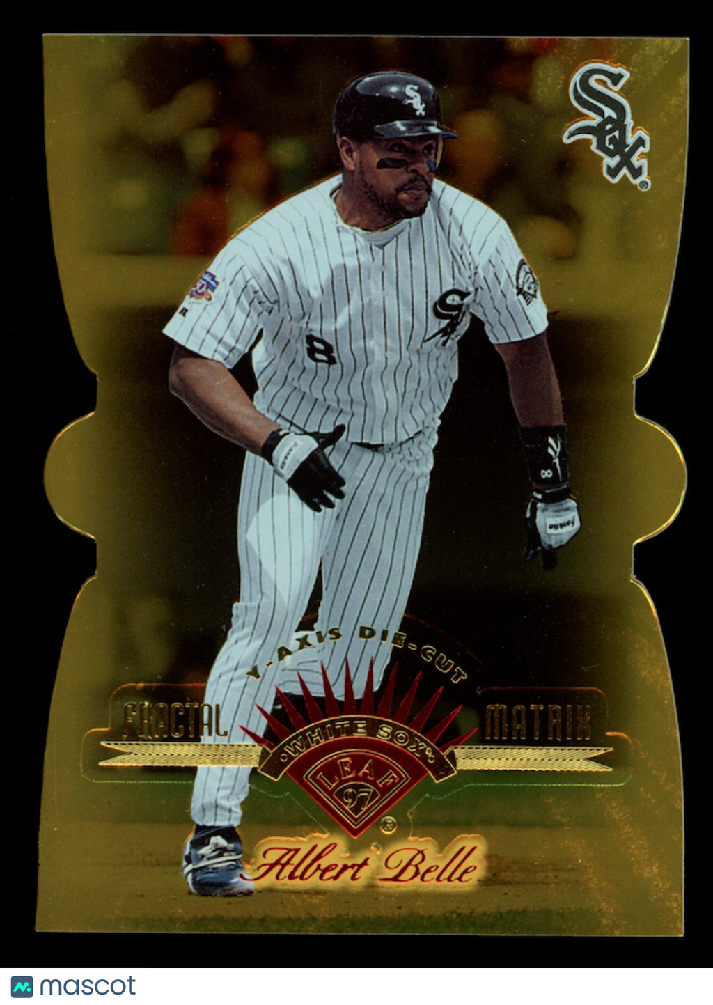 ALBERT BELLE 1997 Donruss Leaf Fractal Matrix Y-Axis Die-Cut #202 White Sox