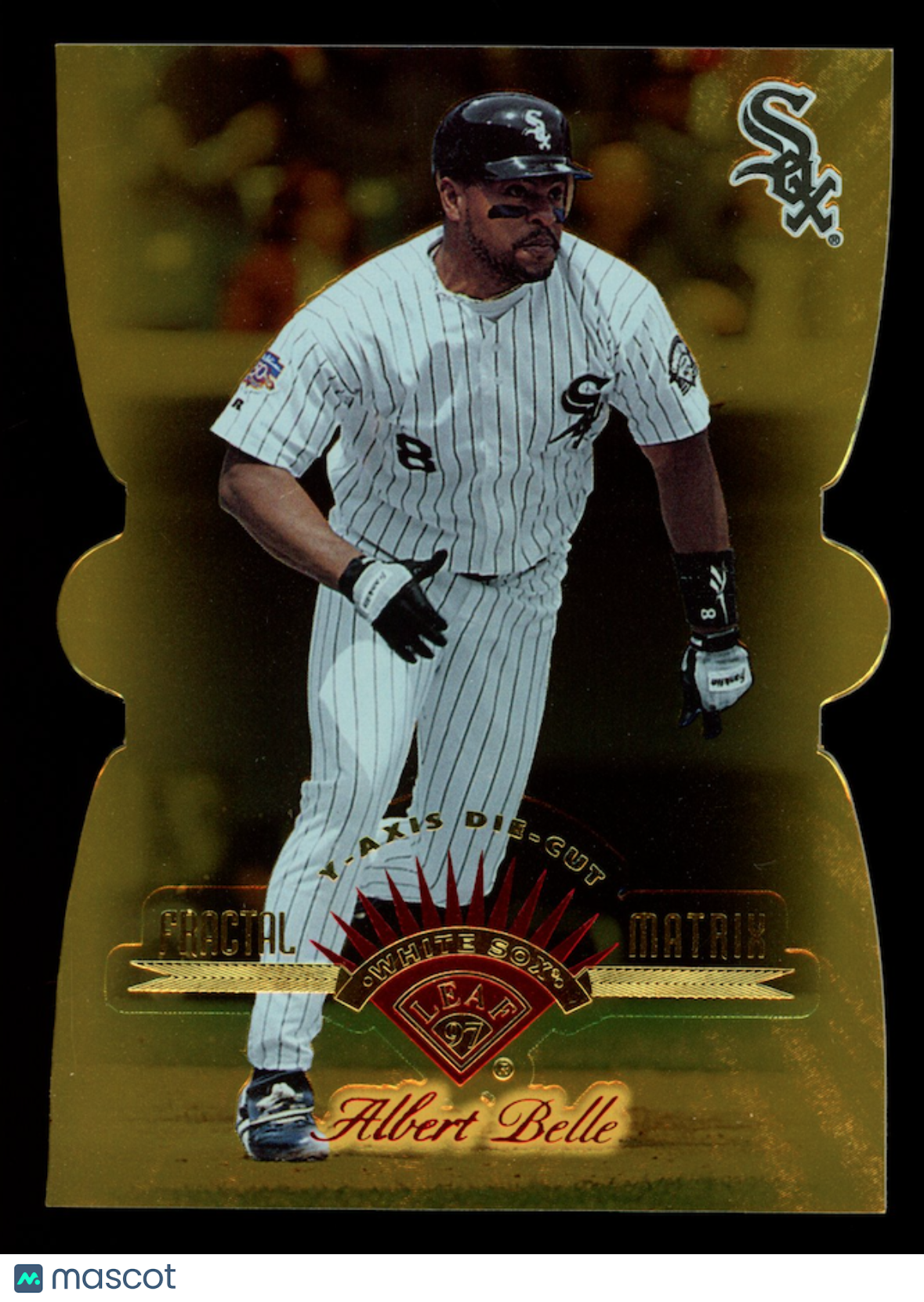 ALBERT BELLE 1997 Donruss Leaf Fractal Matrix Y-Axis Die-Cut #202 White Sox