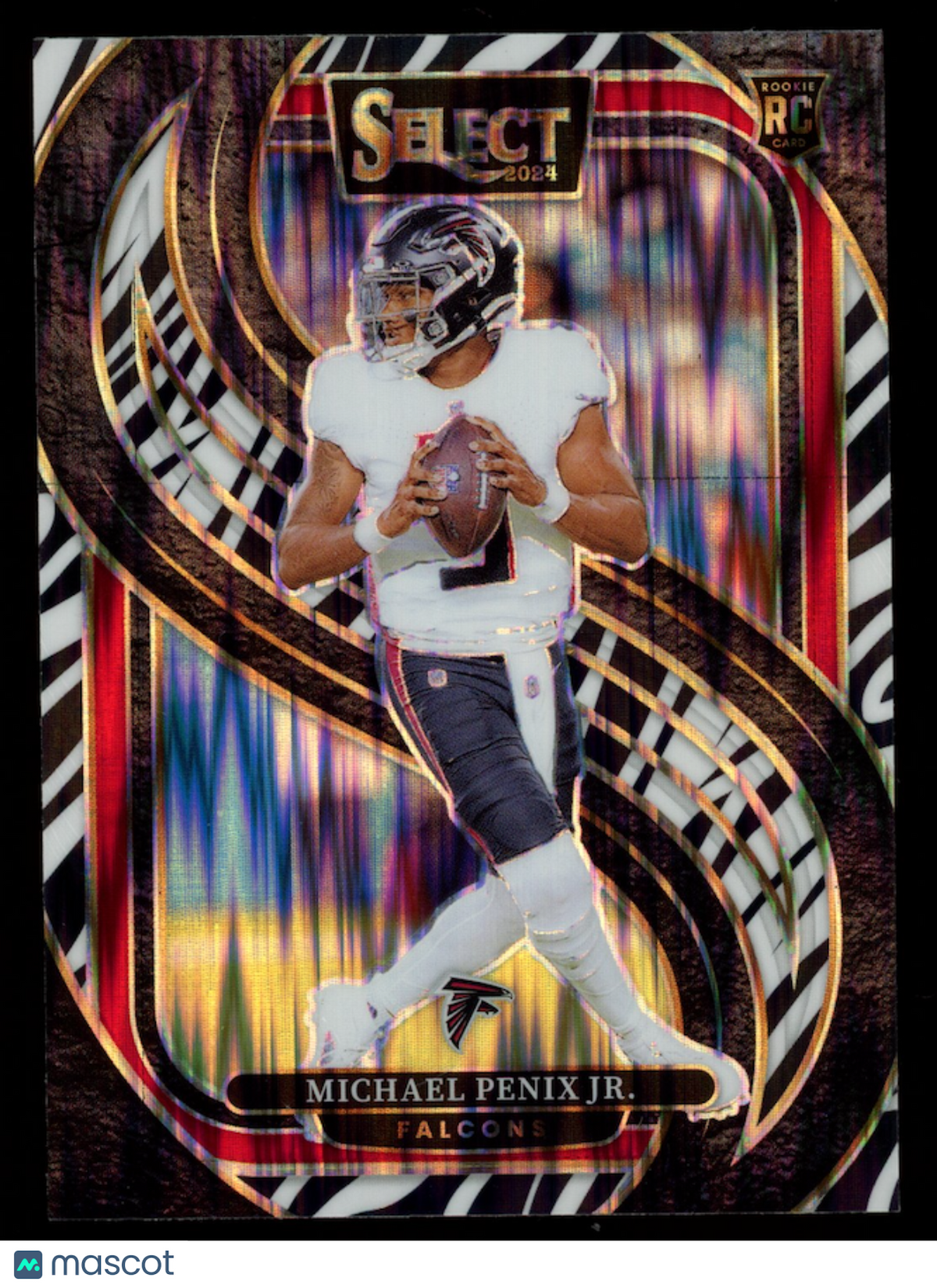 MICHAEL PENIX JR. 2025 Panini Select Rookie Premier Level Zebra Prizm SSP #110