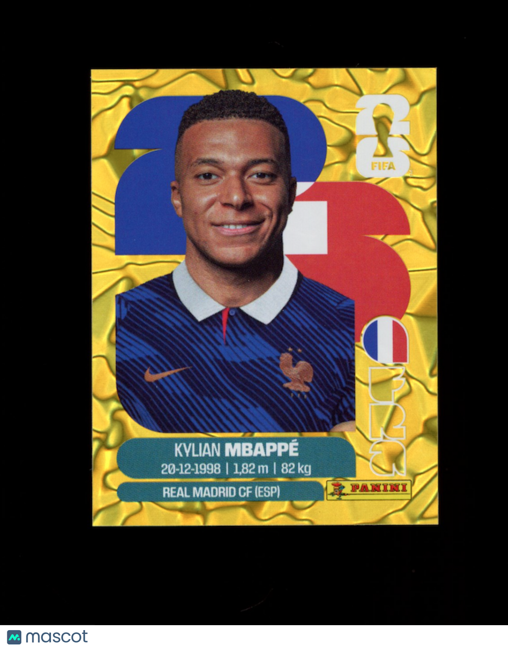 KYLIAN MBAPPE 2026 Panini FIFA World Cup Stickers Gold Foil Crumple #FRA 20