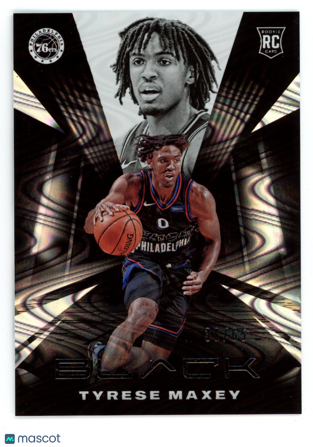 TYRESE MAXEY 2020-21 Panini Black Rookie Swirlorama /65 #74 76ers
