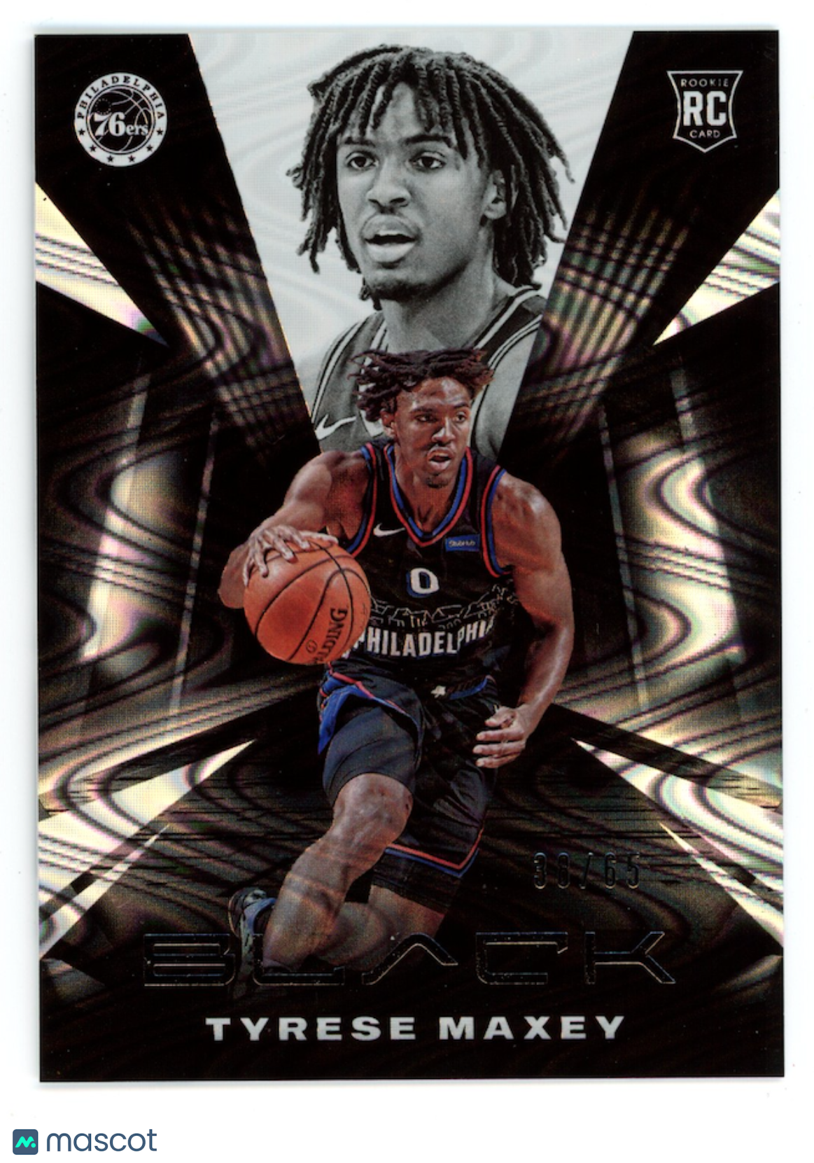 TYRESE MAXEY 2020-21 Panini Black Rookie Swirlorama /65 #74 76ers