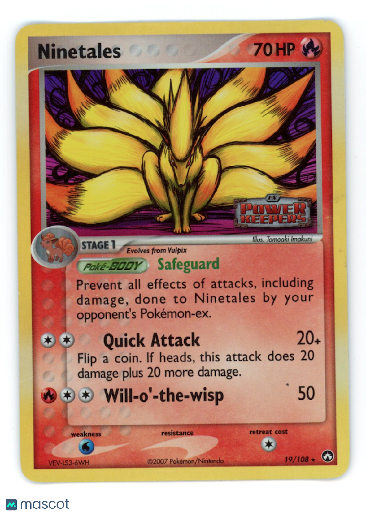 NINETALES 2007 Pokemon EX Power Keepers Reverse Holo Rare #19/108
