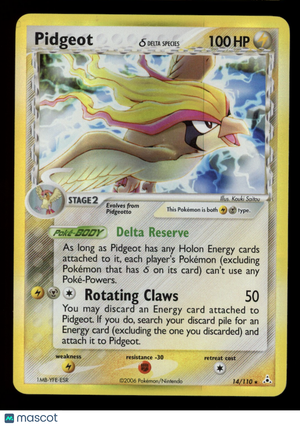 PIDGEOT 2008 Pokemon EX Holon Phantoms Holo Rare #14/110