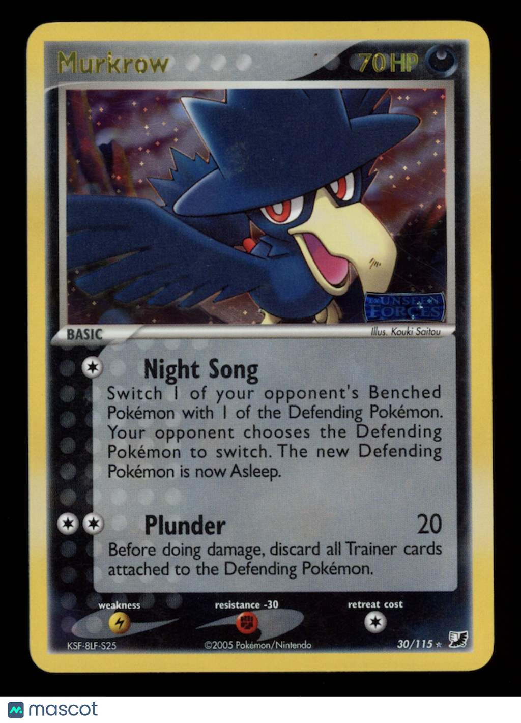 MURKROW 2007 Pokemon EX Unseen Forces Reverse Holo Rare #30/115