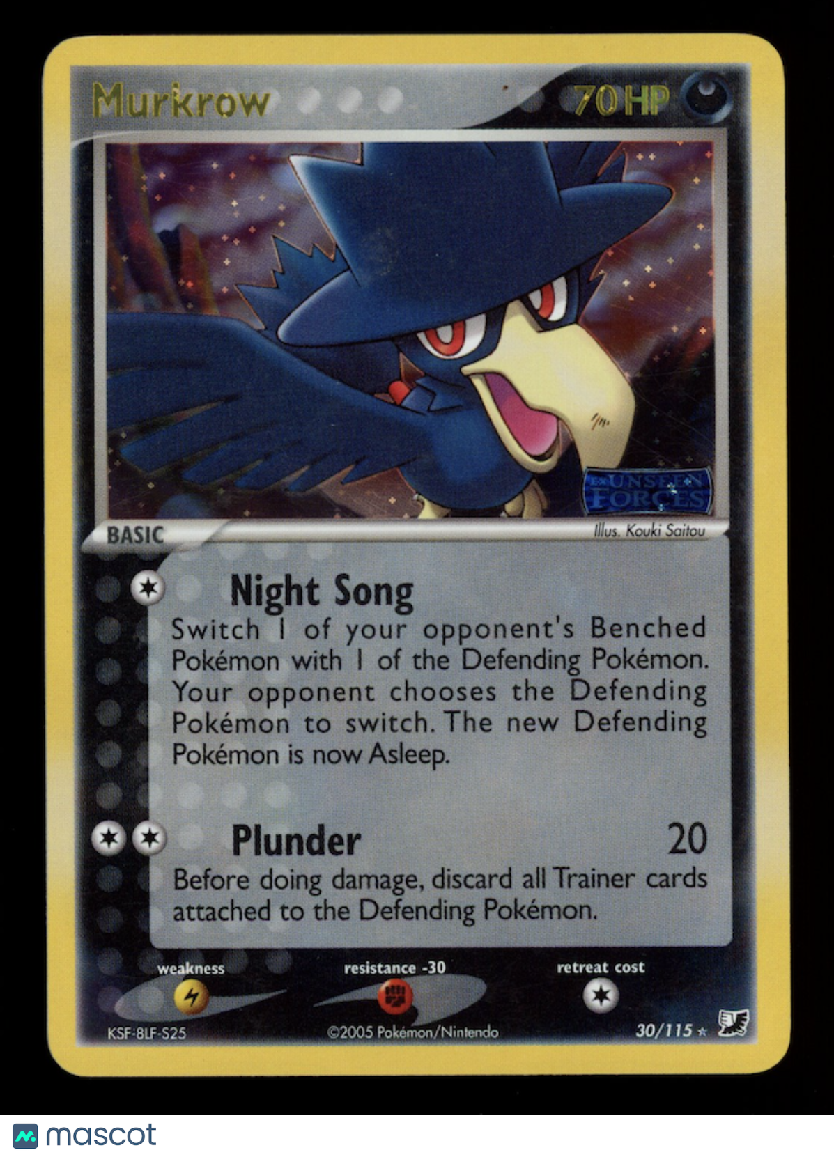 MURKROW 2007 Pokemon EX Unseen Forces Reverse Holo Rare #30/115