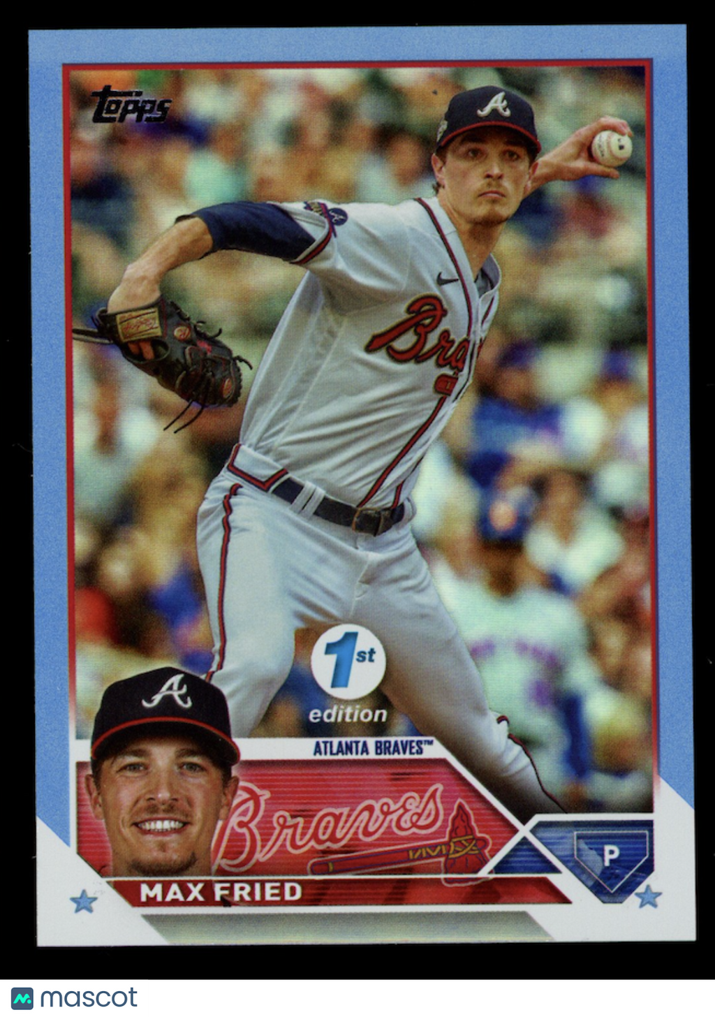 MAX FRIED 2023 Topps Series 1 1st Edition Light Blue Foil /5 #290 Braves