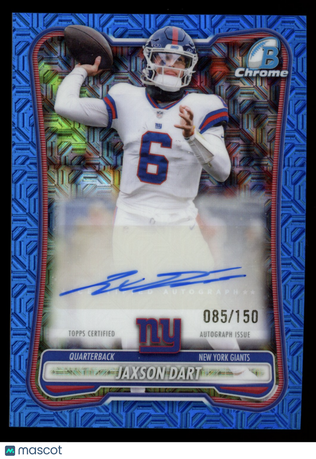JAXSON DART 2026 Bowman Chrome Blue Mojo Refractor Auto /150 #BCA-JDA Giants