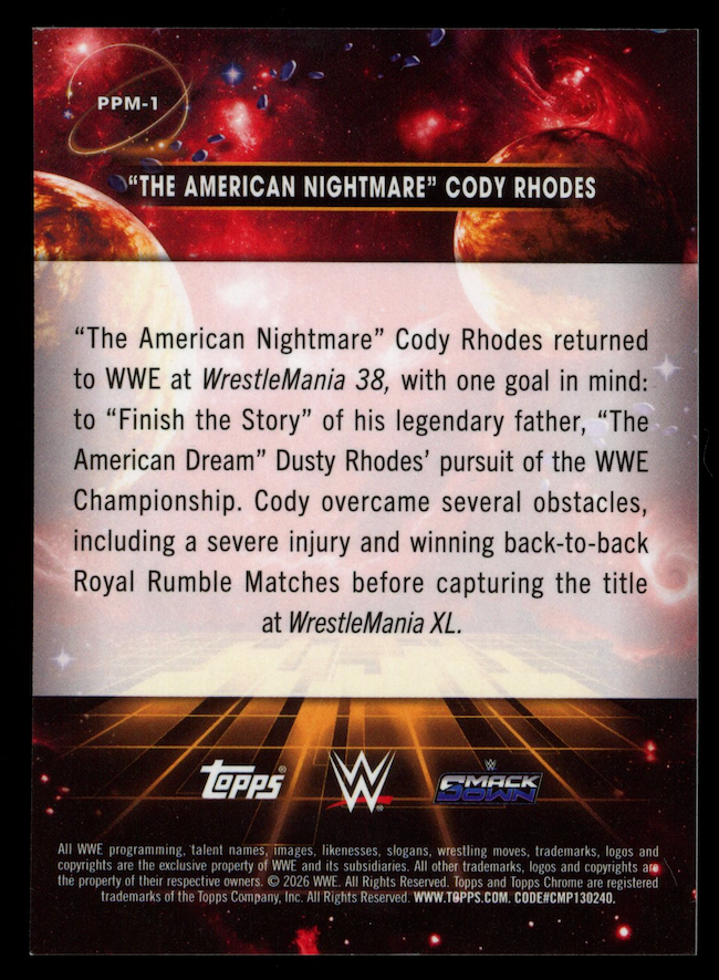 CODY RHODES 2026 Topps Cosmic Chrome WWE Planetary Pursuit Mercury SSP #PPM-1