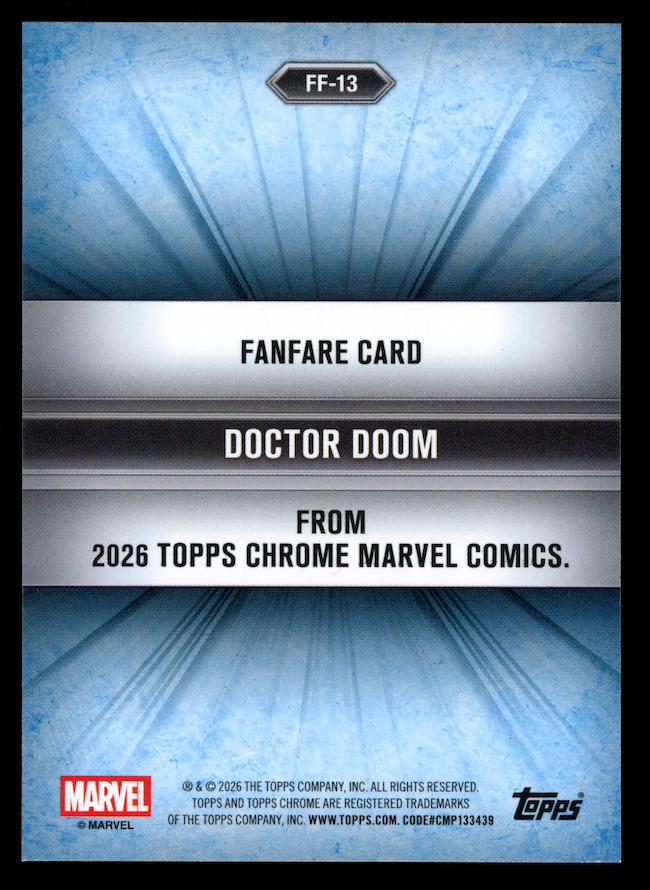 DOCTOR DOOM 2026 Topps Chrome Marvel Comics Fanfare #FF-13