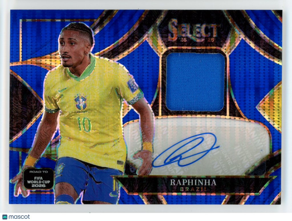 RAPHINHA 2025-26 Panini Select Road To FIFA World Cup Patch Auto Blue Pulsar