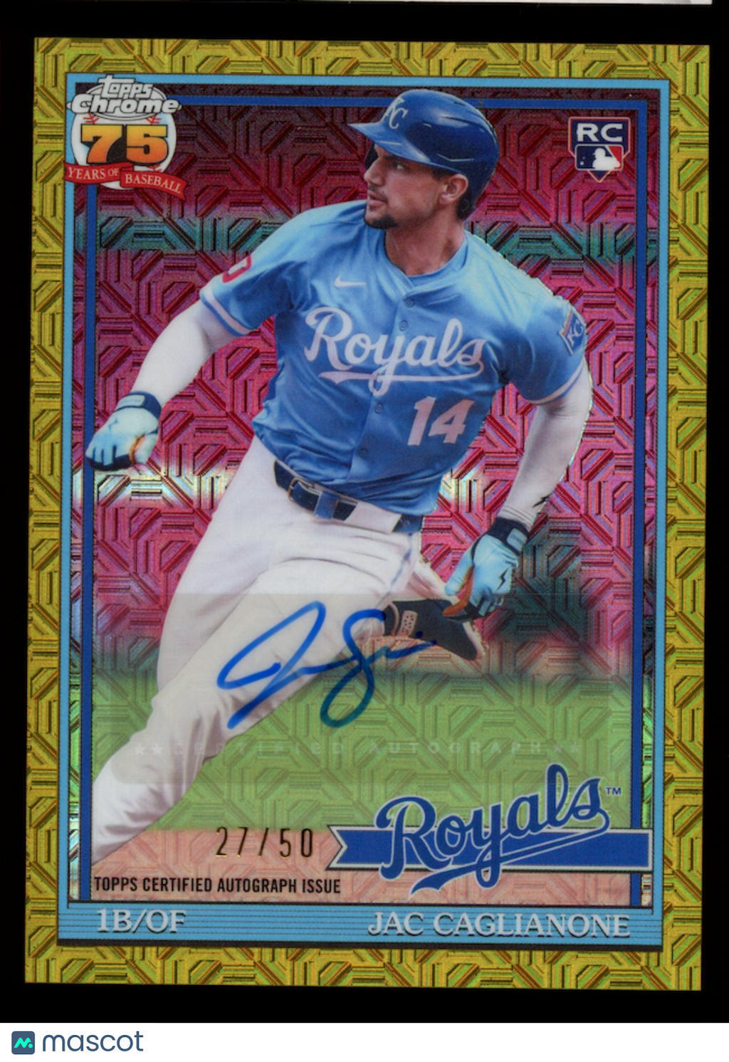 JAC CAGLIANONE 2026 Topps Series 2 Chrome Rookie Auto Gold Mojo /50 #91C2-24