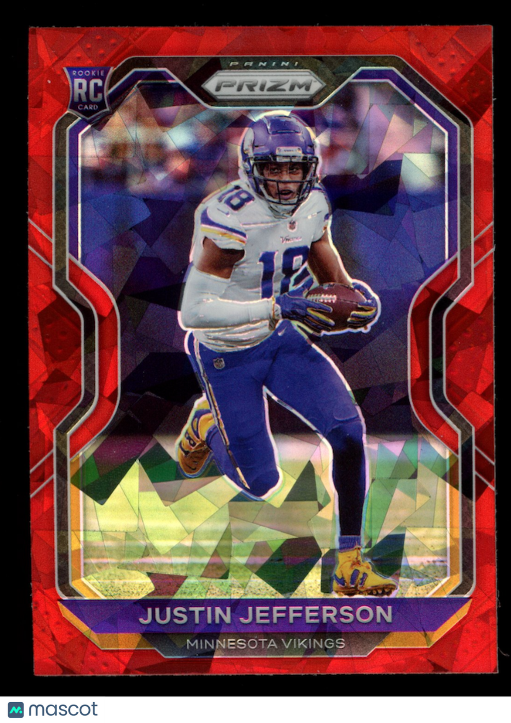 JUSTIN JEFFERSON 2020 Panini Prizm Rookie Red Ice #398 Vikings
