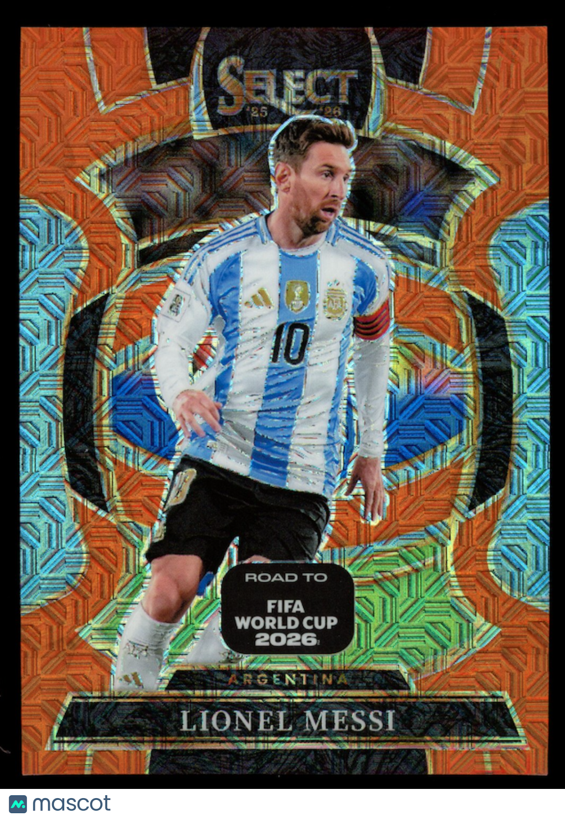 LIONEL MESSI 2026 Panini Select FIFA Road To World Cup Orange Mojo /825 #56
