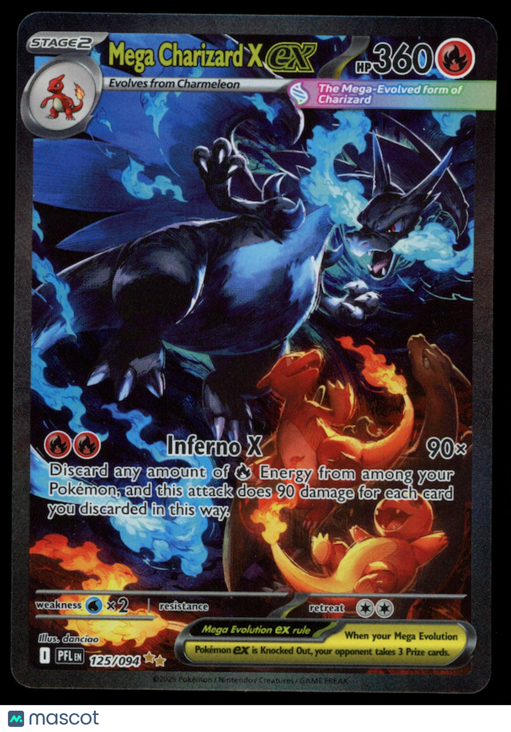 MEGA CHARIZARD X EX Pokemon Phantasmal Flames Special Illustration Rare #125/094