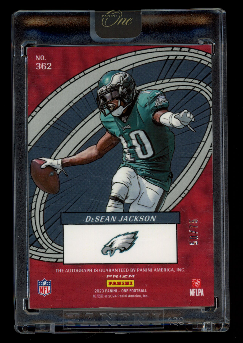 DESEAN JACKSON 2023 Panini One The Oneders Auto Blue /75 #362 Eagles