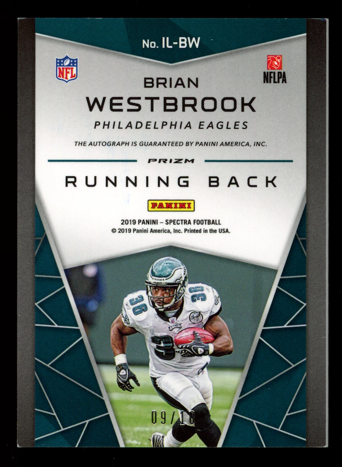 BRIAN WESTBROOK 2019 Panini Spectra Illustrious Legends Auto Orange Mosaic /10