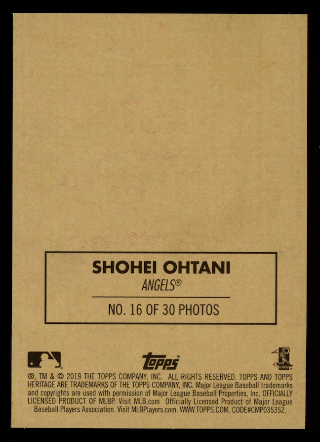 SHOHEI OHTANI 2019 Topps Heritage Cloth Sticker #16 Angels