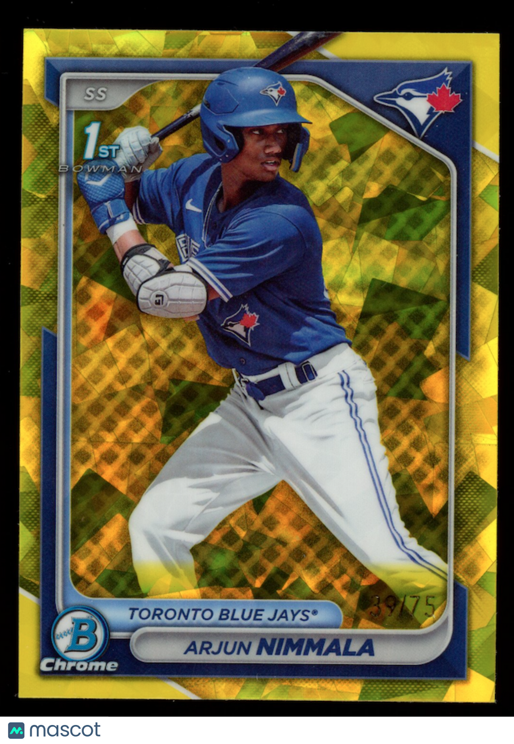 ARJUN NIMMALA 2024 Bowman Chrome Sapphire Yellow Refractor /75 #BCP-142 Jays