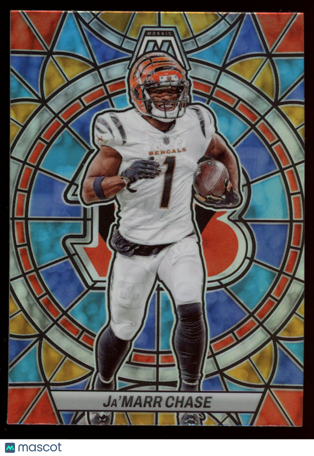 JA'MARR CHASE 2023 Panini Mosaic Stained Glass Case Hit SSP #SG-13 Bengals
