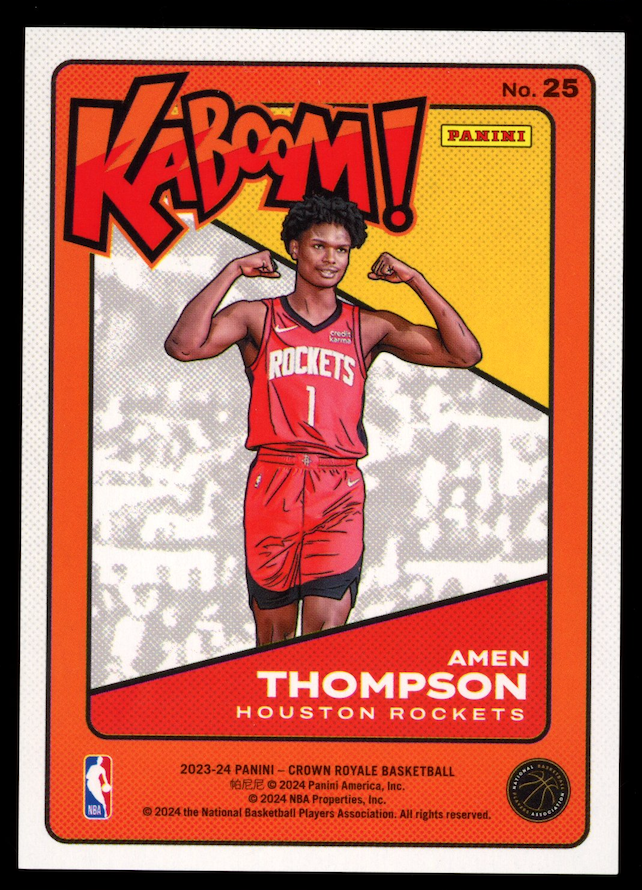 AMEN THOMPSON 2023-24 Panini Crown Royale Kaboom Rookie SSP #25 Rockets