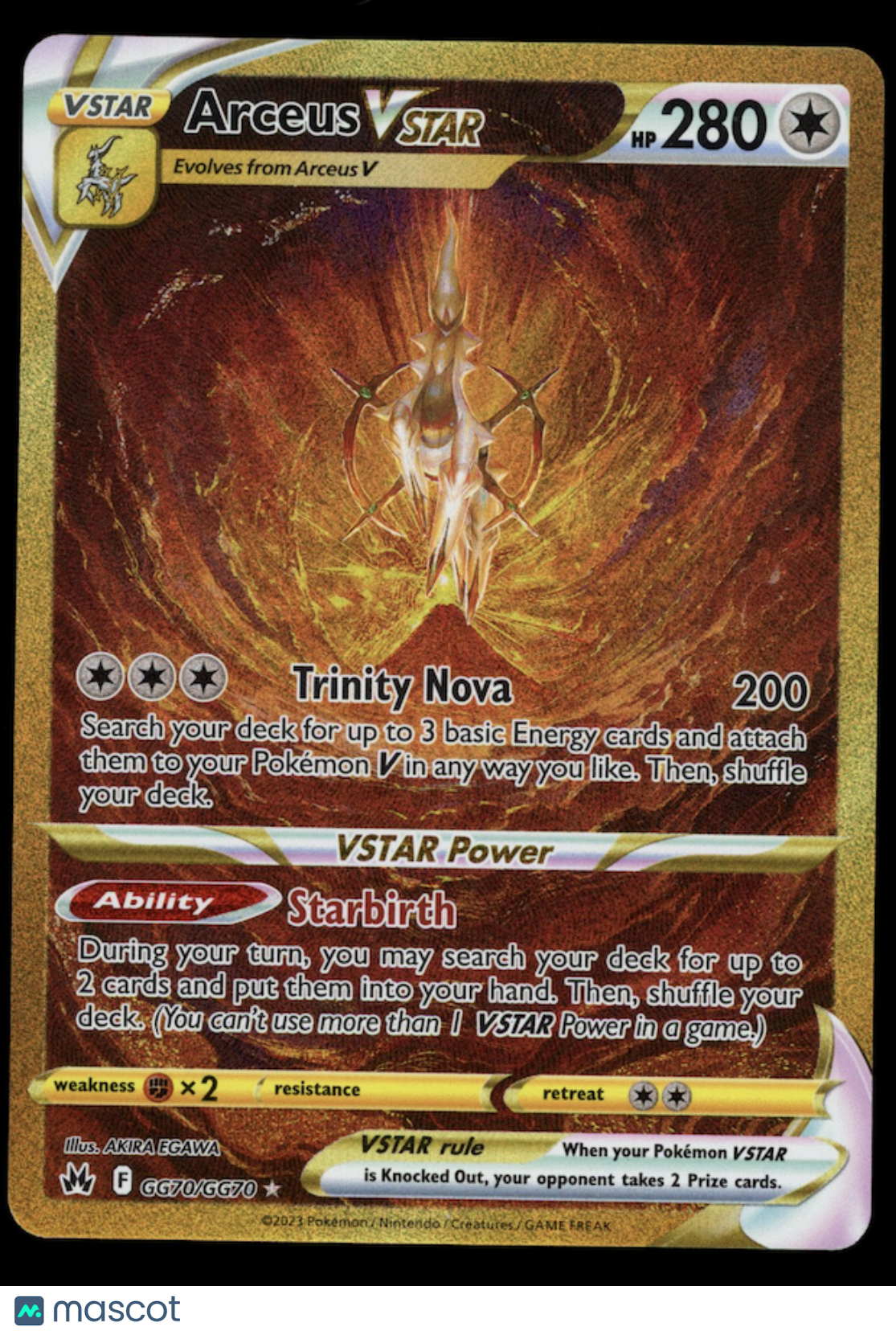 ARCEUS VSTAR 2023 Pokemon Crown Zenith Secret Rare Galarian Gallery #GG70
