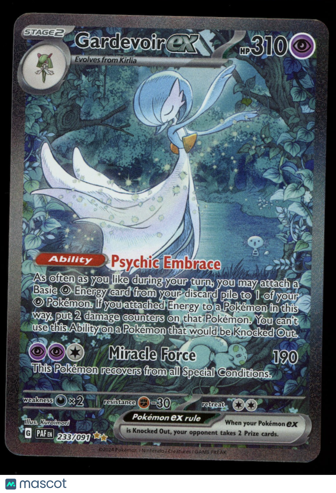 GARDEVOIR EX 2024 Pokemon S&V Paldean Fates Special Illustration Rare #233/091