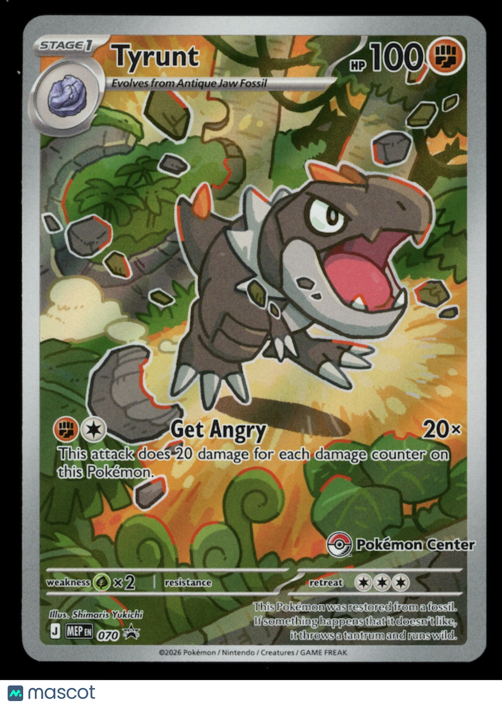 TYRUNT 2026 Pokemon Perfect Order Pokemon Center Holo Black Star Promo #070