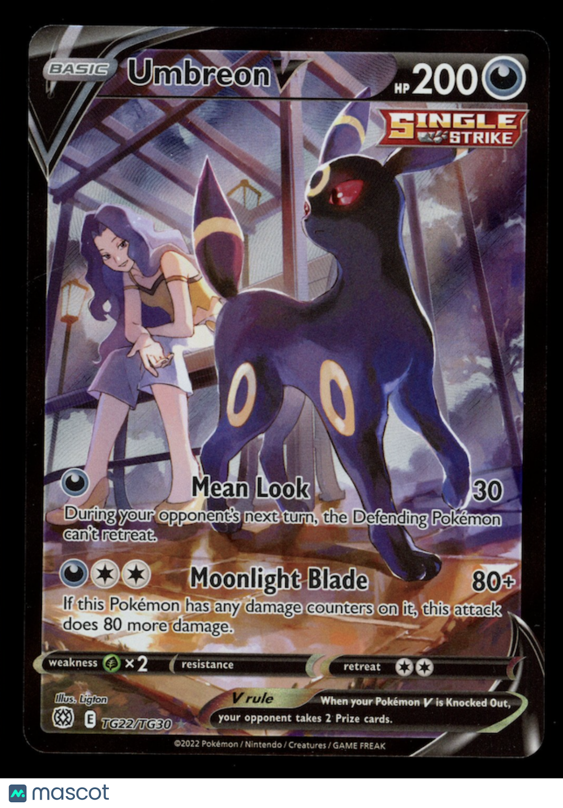UMBREON V 2022 Pokemon Brilliant Stars Ultra Rare Trainer Gallery #TG22/TG30