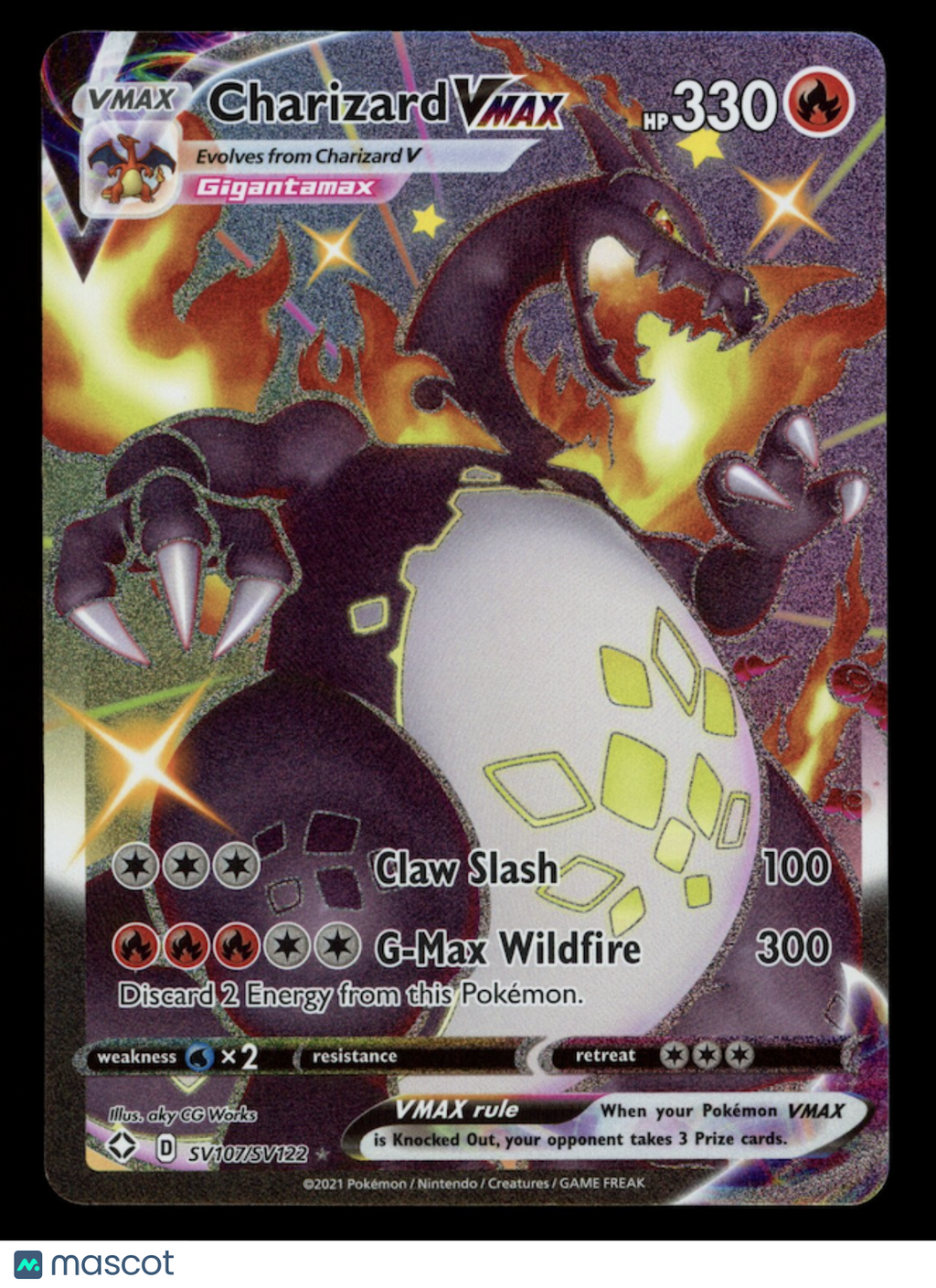 CHARIZARD VMAX 2021 Pokemon Shining Fates Shiny Holo Rare #SV107/SV122