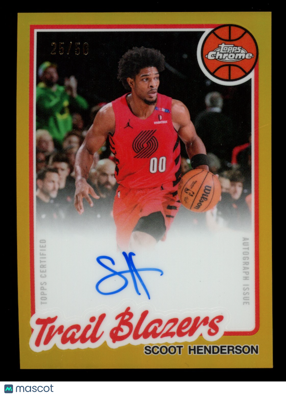 SCOOT HENDERSON 2026 Topps Chrome Updates Auto Gold Refractor /50 #80TBA-SH