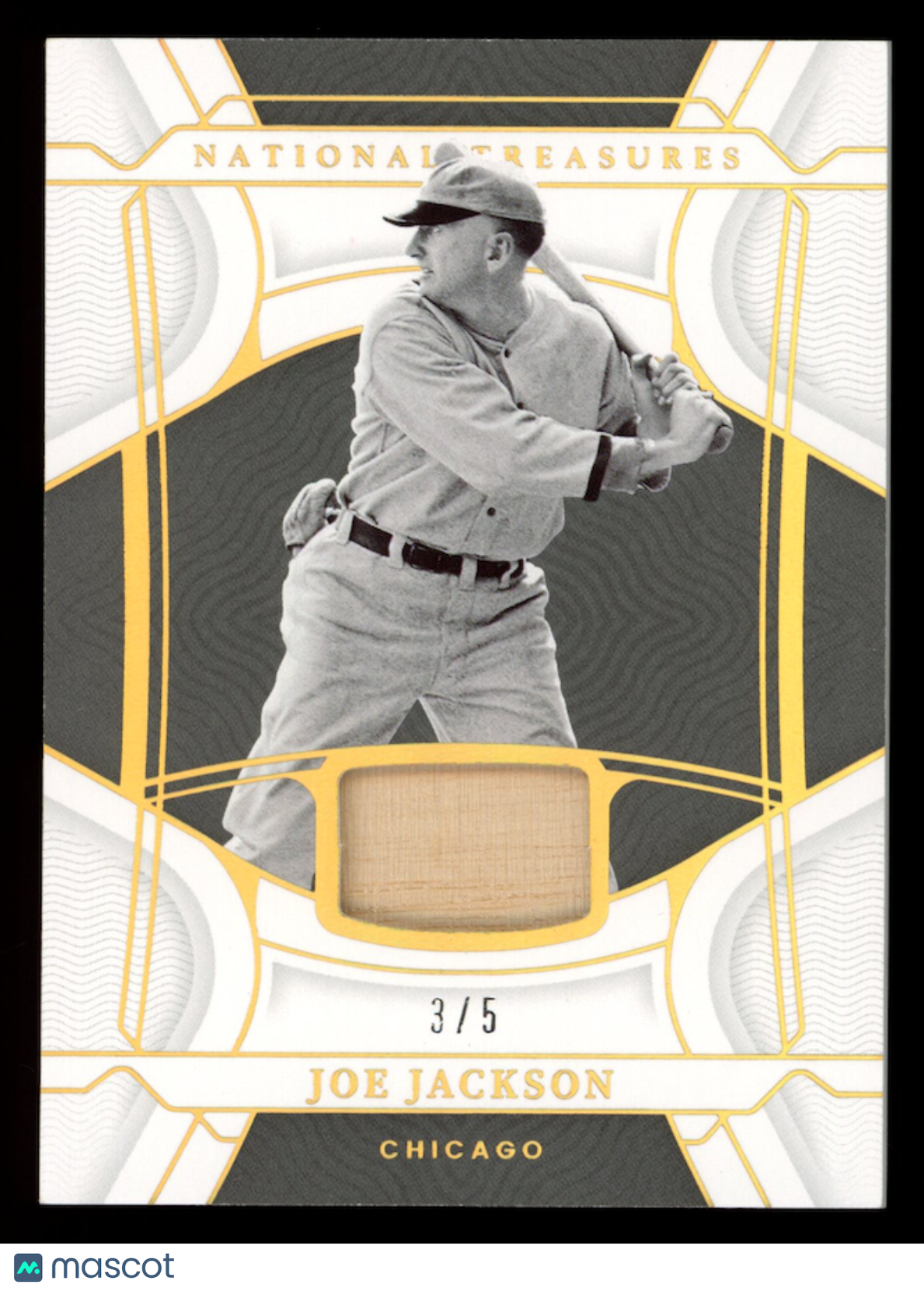 JOE JACKSON 2022 Panini National Treasures Bat Patch Relic Holo Gold /5 #36