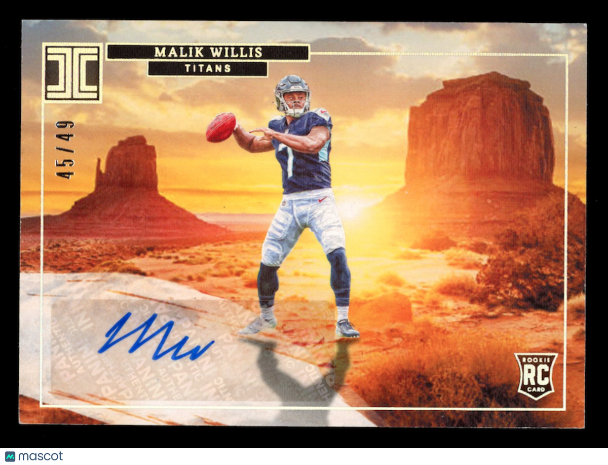 MALIK WILLIS 2022 Panini Impeccable Rookie Landscape Auto Silver /49 #RLA-MWI