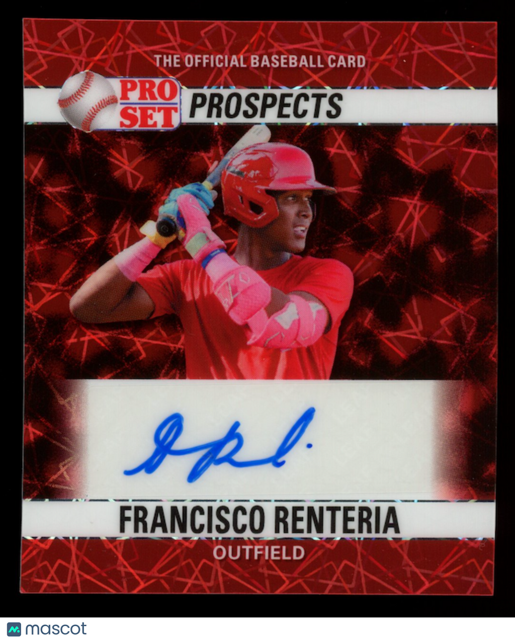 FRANCISCO RENTERIA 2026 Leaf Pro Set Prospects Red Prismatic Auto 1/1 #90AM-FR1