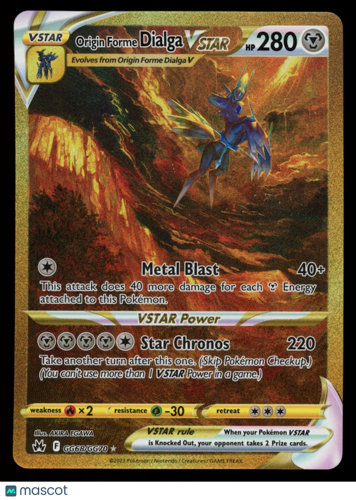 ORIGIN FORME DIALGA VSTAR 2023 Pokemon Crown Zenith Gold Secret Rare #GG68/GG70
