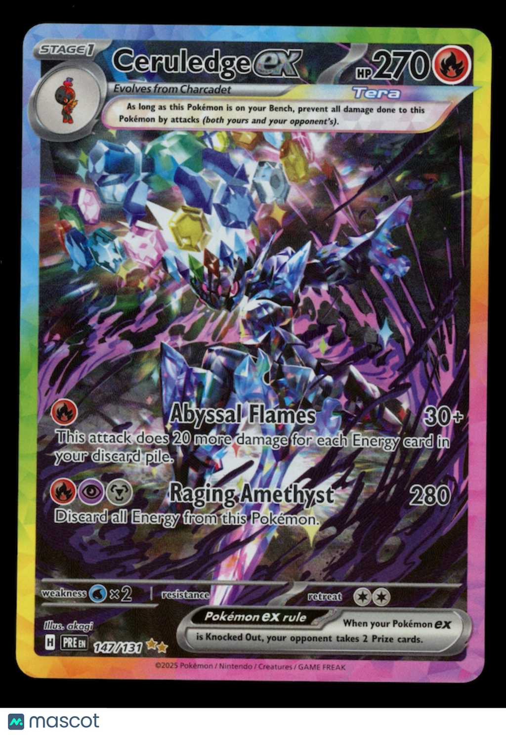 CERULEDGE EX Pokemon Prismatic Evolutions Special Illustration Rare #147/131
