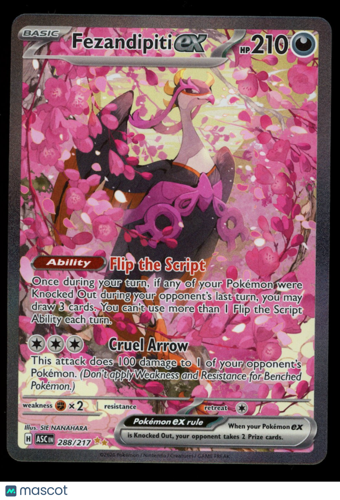 FEZANDIPITI EX 2026 Pokemon Ascended Heroes Special Illustration Rare #288/217