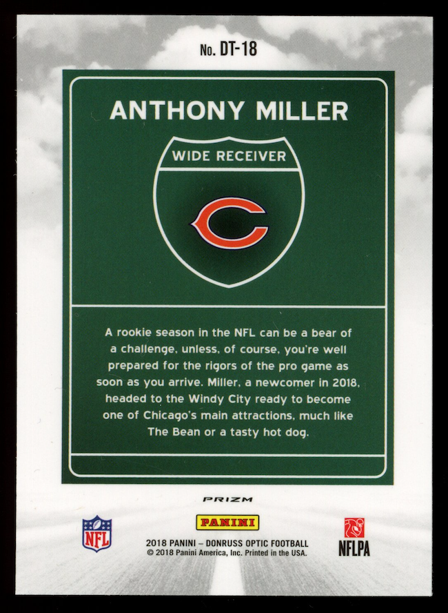 ANTHONY MILLER 2018 Panini Donruss Optic Rookie Downtown Case Hit SSP #DT-18