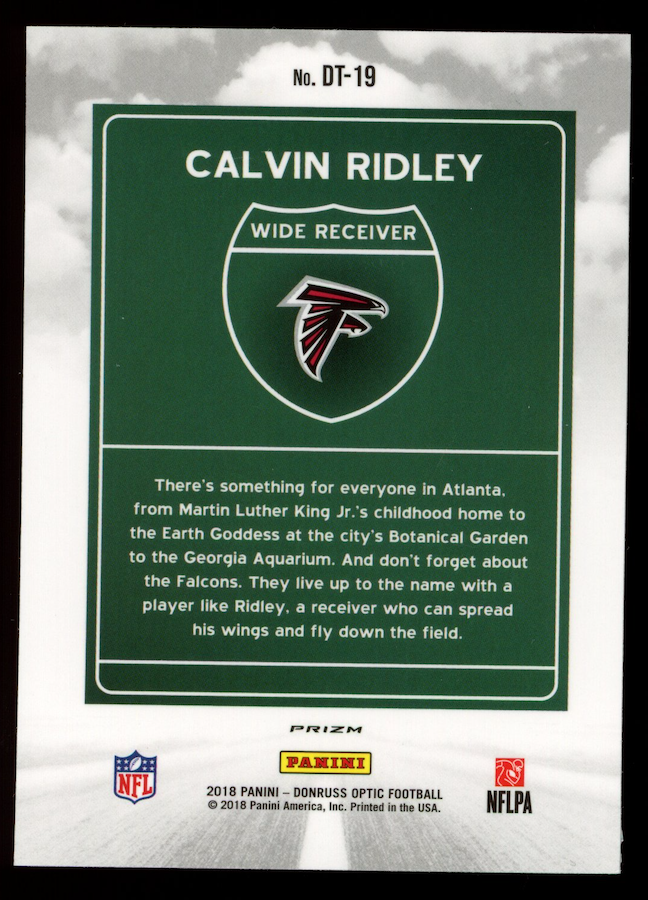 CALVIN RIDLEY 2018 Panini Donruss Optic Rookie Downtown Case Hit SSP #DT-19