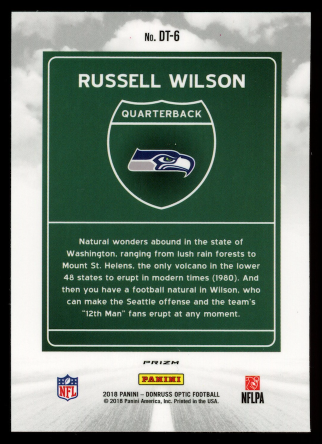 RUSSELL WILSON 2018 Panini Donruss Optic Downtown Case Hit SSP #DT-6 Seahawks