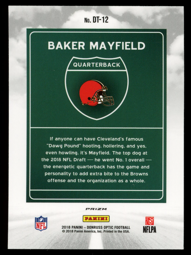 BAKER MAYFIELD 2018 Panini Donruss Optic Rookie Downtown Case Hit SSP #DT-12