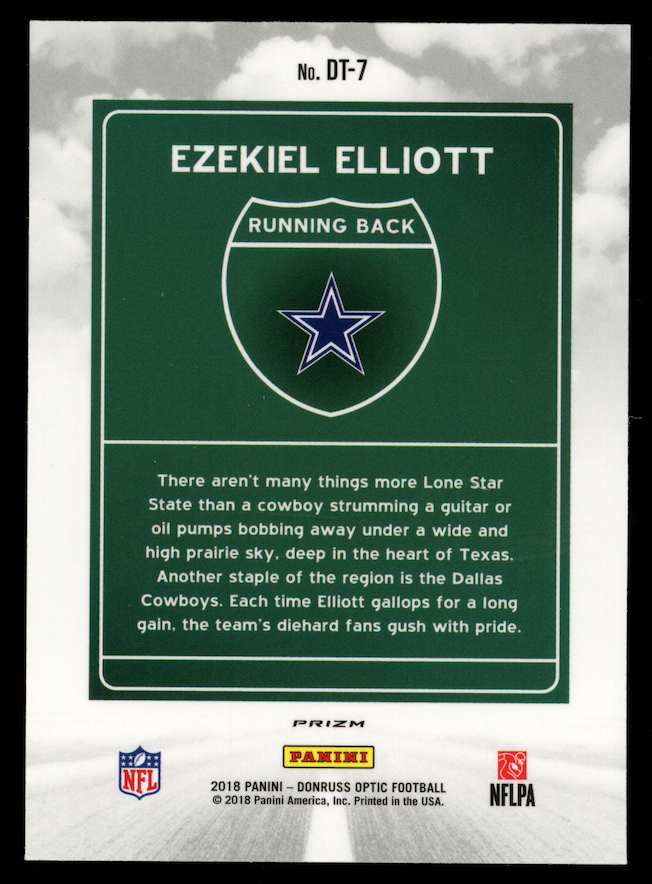 EZEKIEL ELLIOTT 2018 Panini Donruss Optic Downtown Case Hit SSP #DT-7 Cowboys