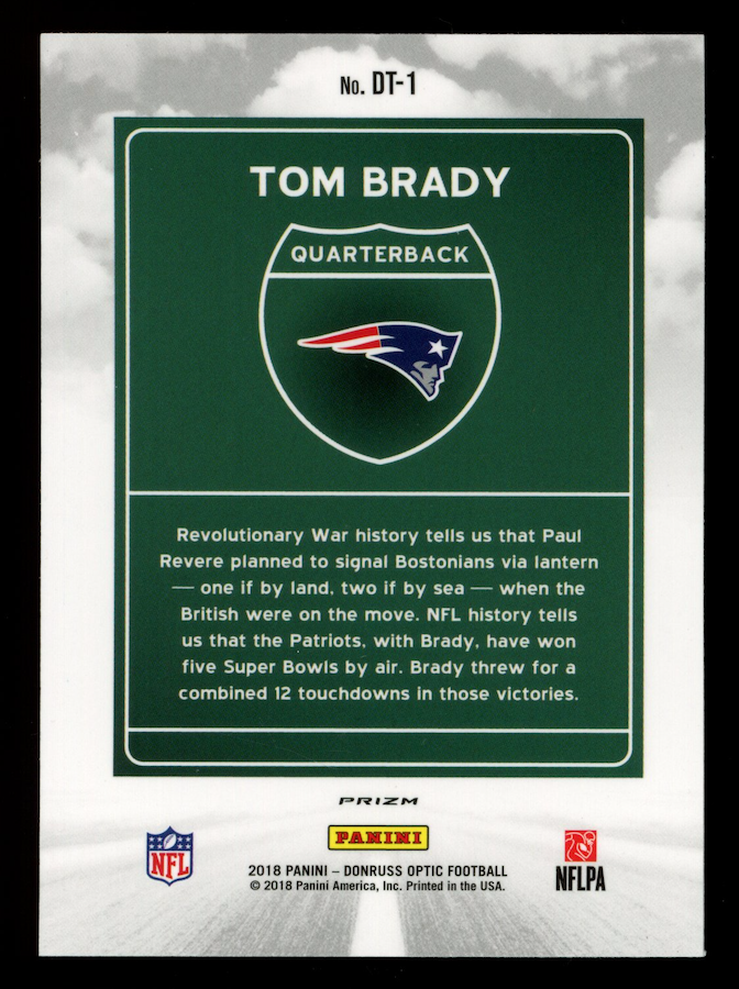 TOM BRADY 2018 Panini Donruss Optic Downtown Case Hit SSP #DT-1 Patriots