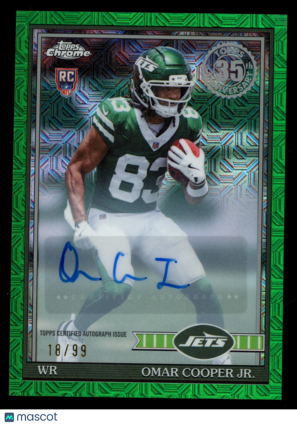 OMAR COOPER JR 2026 Topps Flagship Rookie 1991 Auto Green Mojo /99 #91TRC-21