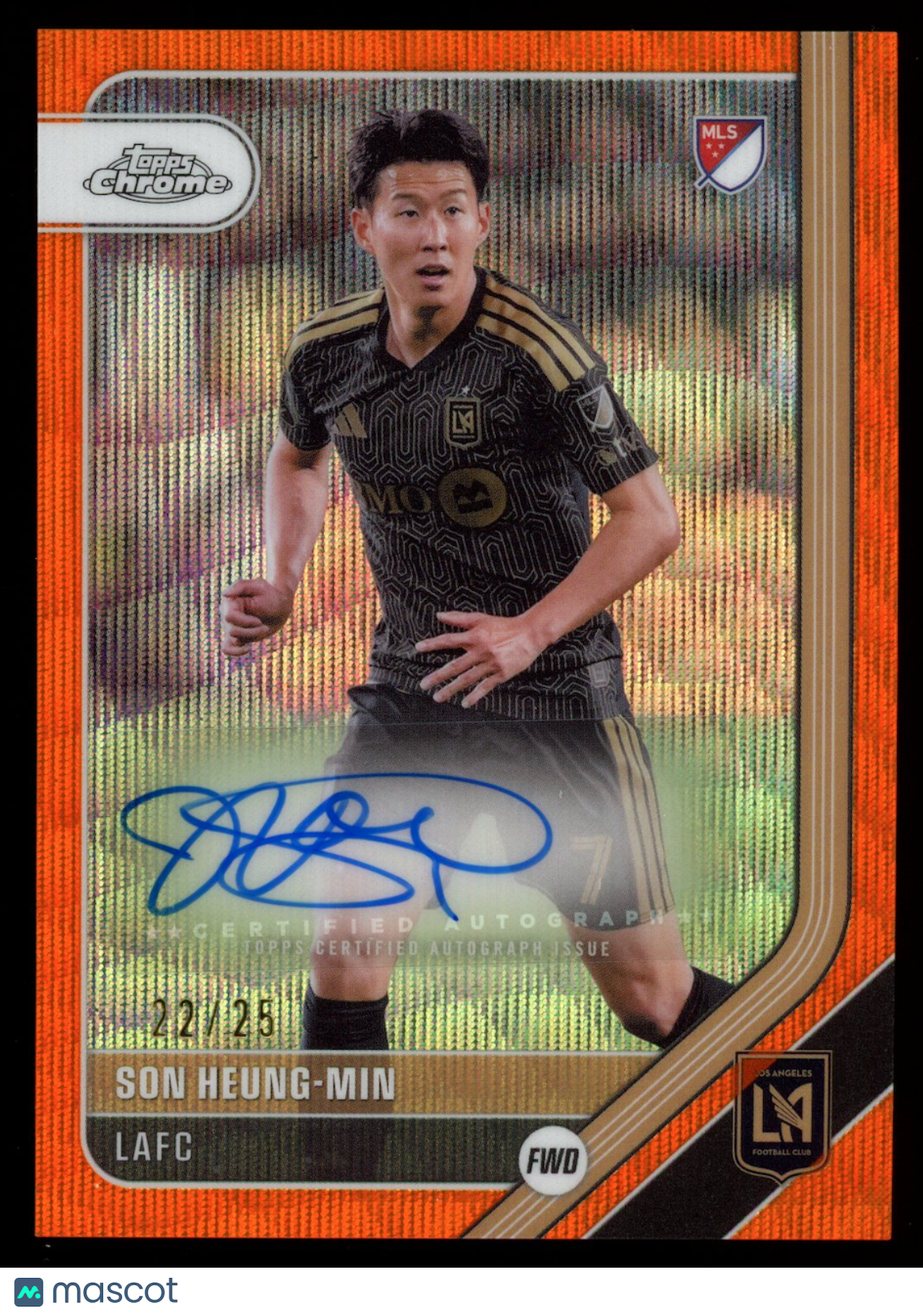 SON HEUNG-MIN 2026 Topps Chrome MLS Auto Orange Wave Refractor /25 #CA-SH LAFC