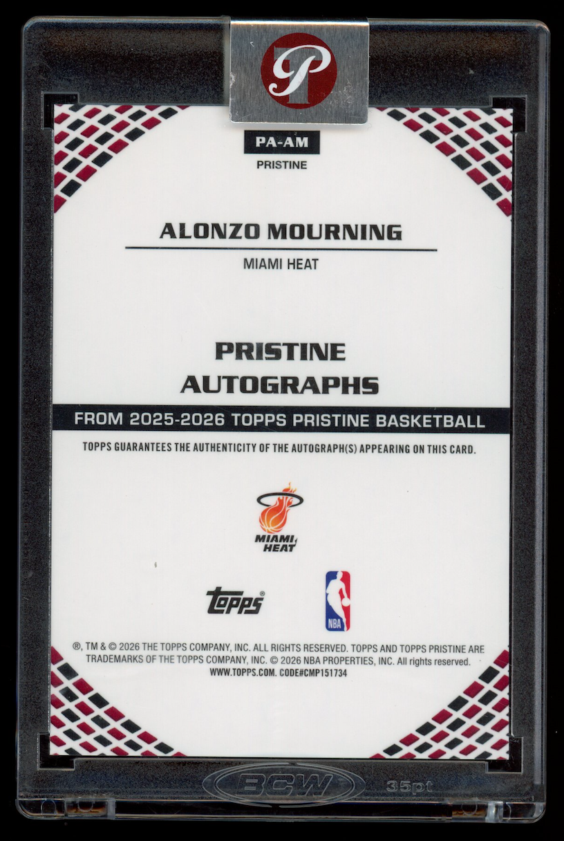 ALONZO MOURNING 2025-26 Topps Pristine Auto Purple /99 #PA-AM Heat