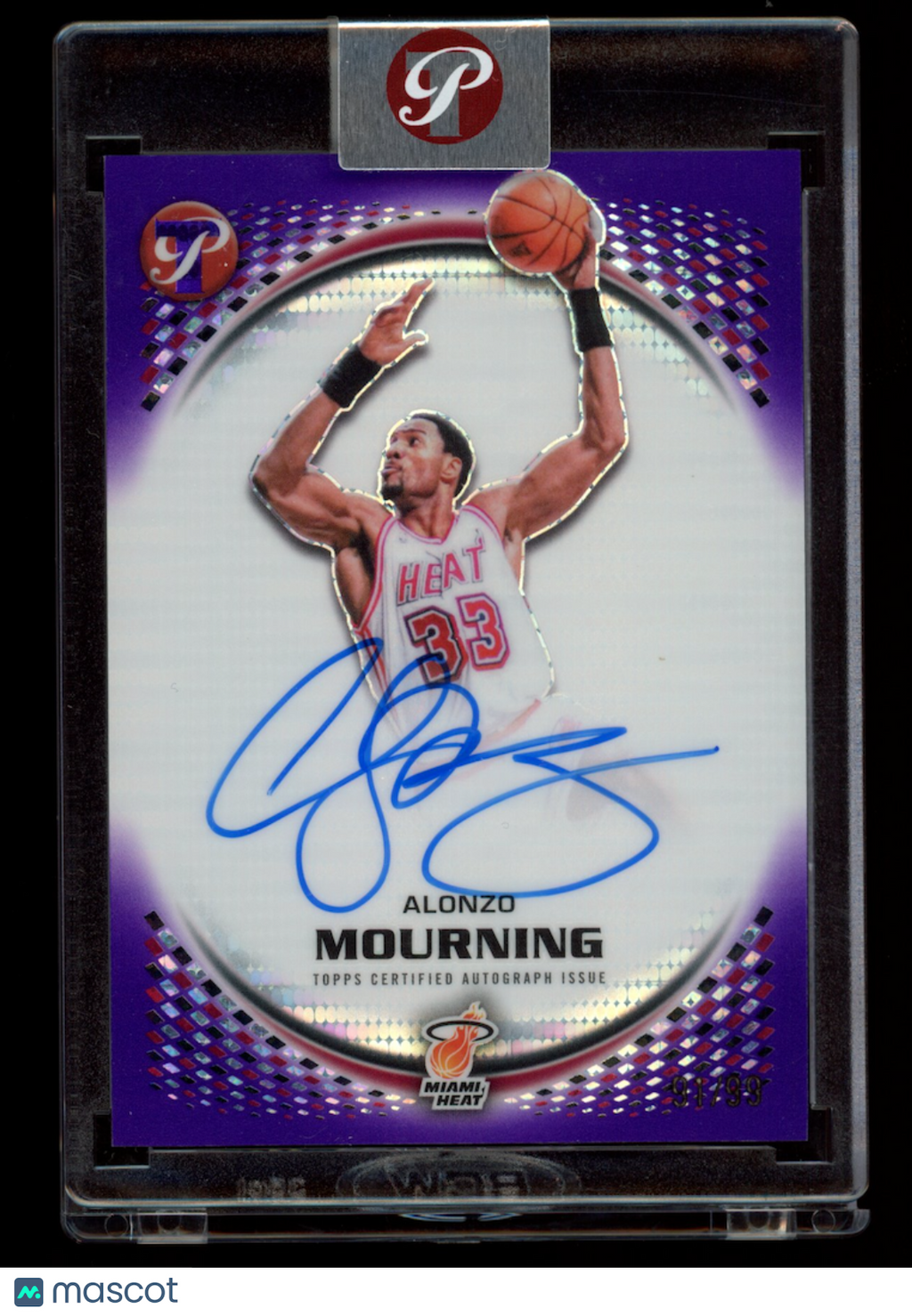 ALONZO MOURNING 2025-26 Topps Pristine Auto Purple /99 #PA-AM Heat