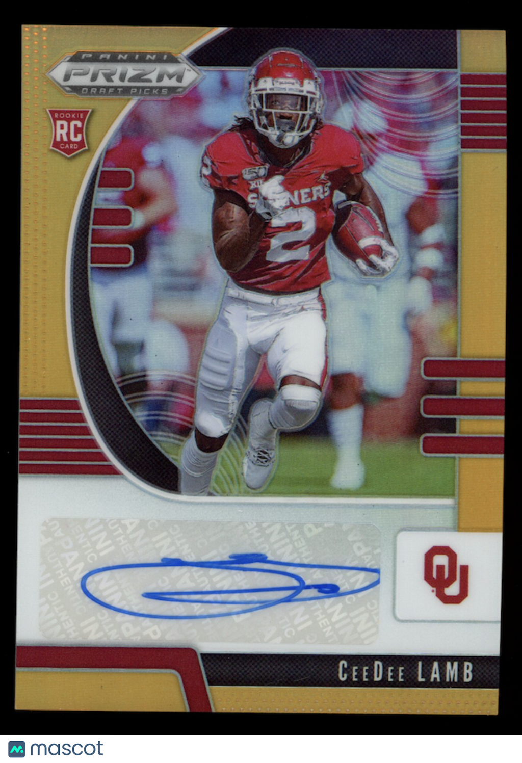 CEEDEE LAMB 2020 Panini Prizm Draft Picks Rookie Auto Orange /100 #104