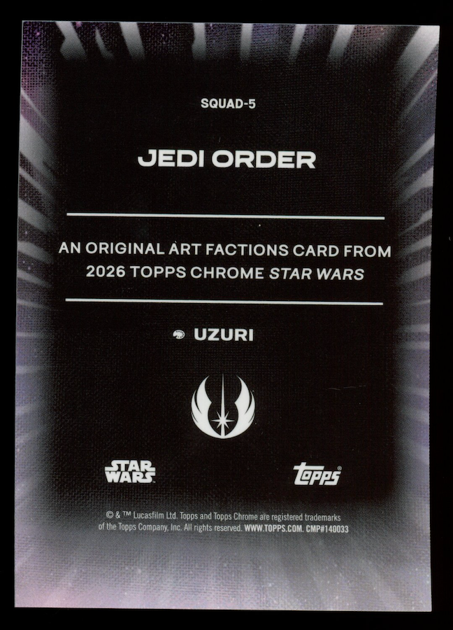 JEDI ORDER 2026 Topps Chrome Star Wars Original Art Factions #SQUAD-5 Uzuri