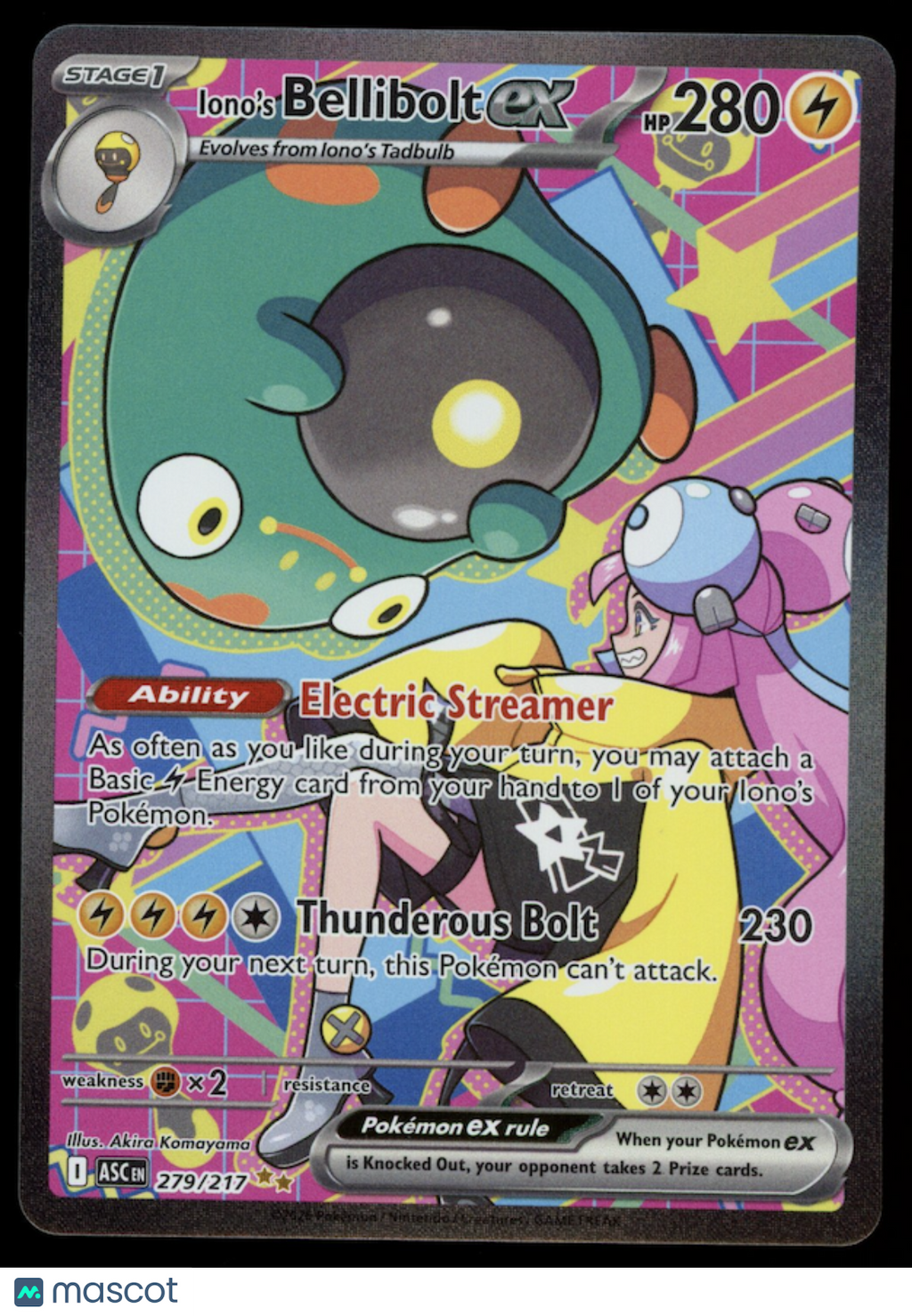 IONO'S BELLIBOLT EX Pokemon Ascended Heroes Special Illustration Rare #279/217